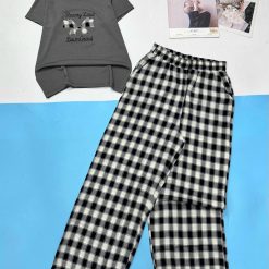 Đồ bộ quần dài mango áo thun tay ngắn nhiều họa tiết - DBO5109