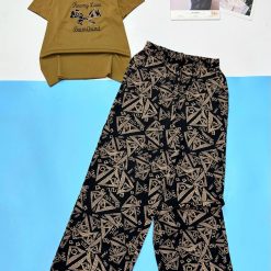 Đồ bộ quần dài mango áo thun tay ngắn nhiều họa tiết - DBO5109