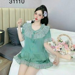 Đồ bộ quần đùi latin áo cổ viền bèo nhiều hình dễ thương - DBO5110