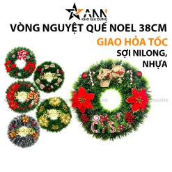 Vòng Nguyệt Quế Noel Trang Trí Tường Cửa Giáng Sinh 6 Mẫu Loại Đẹp Size 38cm - VHNQ02