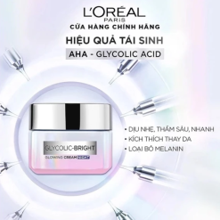 Kem Dưỡng Trắng Da Loreal Paris Ban Đêm Glycolic-Bright Glowing Cream Night 50ml Loreal - 8994993016563