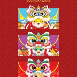 Combo 10 Bao Lì Xì Đầu Lân Ngang - LIXINGANG2025
