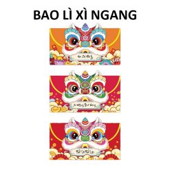 Combo 10 Bao Lì Xì Đầu Lân Ngang - LIXINGANG2025
