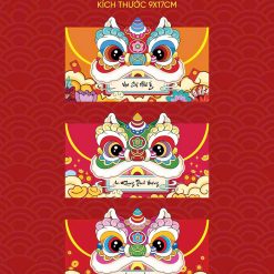 Combo 10 Bao Lì Xì Đầu Lân Ngang - LIXINGANG2025