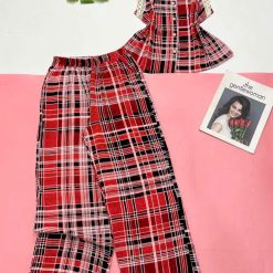 Đồ bộ quần dài áo sát nách ren nhiều họa tiết - DBO5123