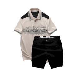 Set Bộ Nam Áo Thun Polo Pack Horse Họa Tiết Ngôi Làng Cổ Điển Quần Short Kaki Cao Cấp (Có Size 3x) - SBN127
