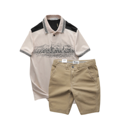 Set Bộ Nam Áo Thun Polo Pack Horse Họa Tiết Ngôi Làng Cổ Điển Quần Short Kaki Cao Cấp (Có Size 3x) - SBN127