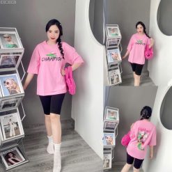 Đồ bộ áo thun quần lửng in hình tay lỡ - DBO5128