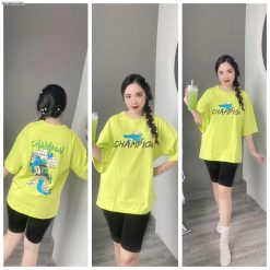 Đồ bộ áo thun quần lửng in hình tay lỡ - DBO5128