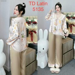 Đồ bộ pijama latin quần dài áo tay dài in hình thú - DBO5139
