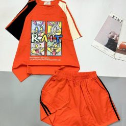 Đồ bộ quần đùi áo tay ngắn in hình thỏ tay 2 màu - DBO5145