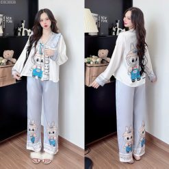 Đồ bộ pijama latin quần dài áo tay dài in hình labubu - DBO5148