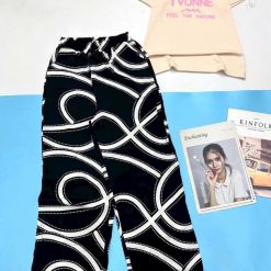 Đồ bộ quần dài mango áo thun tay ngắn áo in chữ - DBO5150