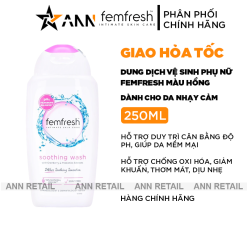 Dung Dịch Vệ Sinh Phụ Nữ Femfresh Soothing Wash Màu Hồng - Dành Cho Da Nhạy Cảm 250ml - 5010724525951