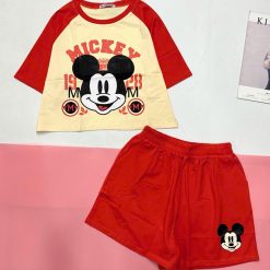 Đồ bộ quần đùi áo tay ngắn in chuột - DBO5154