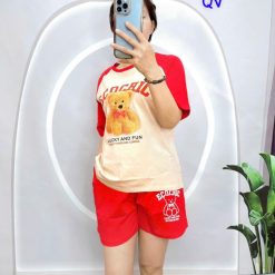 Đồ bộ quần đùi áo tay ngắn in hình gấu - DBO5155