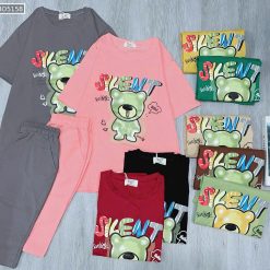 Đồ bộ áo thun quần lửng in chữ silent - DBO5158