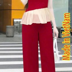 Đồ bộ quần dài áo tay ngắn áo phối ren - DBO5163