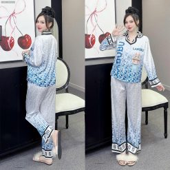 Đồ bộ pijama latin quần dài áo tay dài in hình thú dễ thương - DBO5165