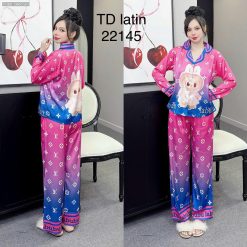 Đồ bộ pijama latin quần dài áo tay dài in hình thú dễ thương - DBO5165