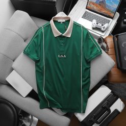 Áo Thun Nam Cổ Bẻ Pack Horse Thêu Nổi Chữ U.S.A (Có Size 3x) - CS236