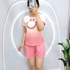 Đồ bộ quần đùi áo tay ngắn in miệng cười - DBO5166