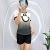 Đồ bộ quần đùi áo tay ngắn in miệng cười - DBO5166