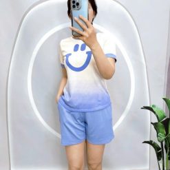 Đồ bộ quần đùi áo tay ngắn in miệng cười - DBO5166