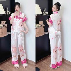 Đồ bộ pijama quần dài áo tay ngắn in nhiều hình dễ thương - DBO5171