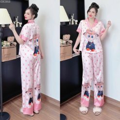 Đồ bộ pijama quần dài áo tay ngắn in nhiều hình dễ thương - DBO5171