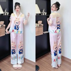 Đồ bộ pijama quần dài áo tay ngắn in nhiều hình dễ thương - DBO5171