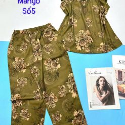 Đồ bộ mango quần ngố áo tay bèo có bông - DBO5173