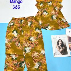 Đồ bộ mango quần ngố áo tay bèo có bông - DBO5173