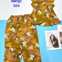 Đồ bộ mango quần ngố áo tay bèo in nhiều bông hoa - DBO5174