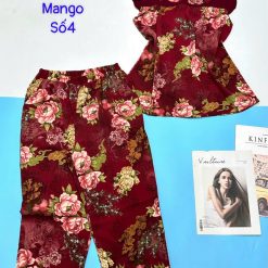 Đồ bộ mango quần ngố áo tay bèo in nhiều bông hoa - DBO5174