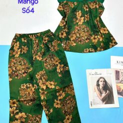 Đồ bộ mango quần ngố áo tay bèo in nhiều bông hoa - DBO5174