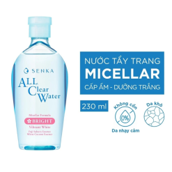 Nước Tẩy Trang Senka All Clear Micellar Bright Màu Hồng 230ml - 4909978150211