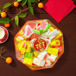 Kẹo Dẻo Bông Marshmallow 120g Thơm Ngon - Hộp Bát Giác Hộp Quà Tết 2026 - KBHBG120