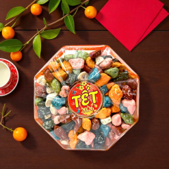 Hộp Kẹo Sỏi Đá Socola Bát Giác 300G Hộp Quà Tết 2026 - KSDSHBG300