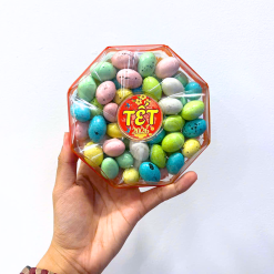 Hộp Kẹo Trứng Socola Bát Giác 300G Hộp Quà Tết 2026 - KTSHBG300