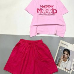 Đồ bộ quần đùi áo tay ngắn in chữ Happy - DBO5176