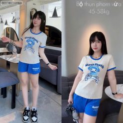 Đồ bộ quần đùi áo tay ngắn in hình và chữ - DBO5177