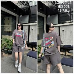 Đồ bộ quần đùi áo tay ngắn in hình chữ ichi - DBO5178