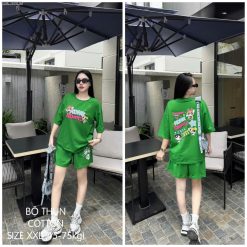 Đồ bộ quần đùi áo tay ngắn in hình chữ ichi - DBO5178