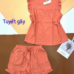 Đồ bộ quần đùi áo sát nách bèo màu trơn - DBO5183