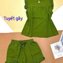 Đồ bộ quần đùi áo sát nách bèo màu trơn - DBO5183