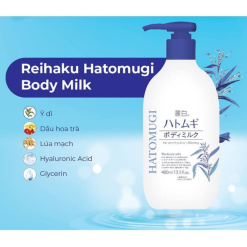 Sữa Dưỡng Thể Ý Dĩ Reihaku Hatomugi Body Milk Ban Đêm 400ml - 4513574029606