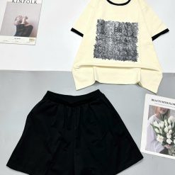 Đồ bộ quần đùi áo tay ngắn in bảng vuông màu - DBO5185