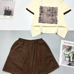 Đồ bộ quần đùi áo tay ngắn in bảng vuông màu - DBO5185