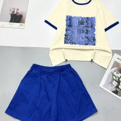 Đồ bộ quần đùi áo tay ngắn in bảng vuông màu - DBO5185